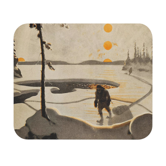 Winter Journey Mouse Pad showcasing snowy landscape serenity, perfect for desk and office decor.