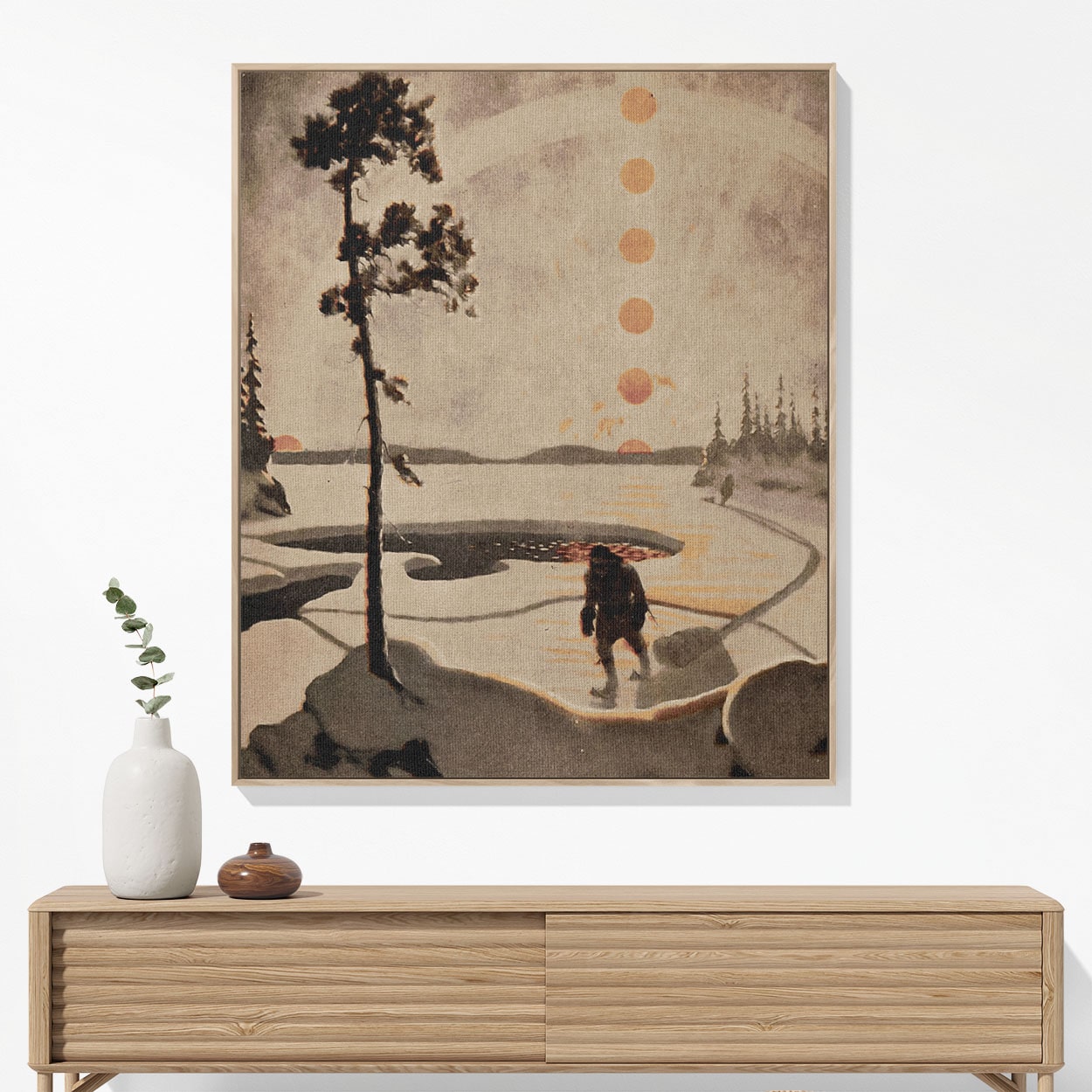 Winter Journey Woven Blanket Woven Blanket Hanging on a Wall as Framed Wall Art