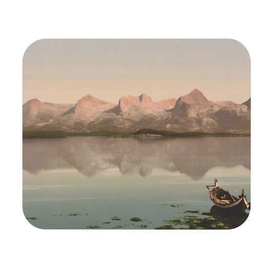 Winter Landscape Mouse Pad featuring Norland Norway Nordic design, adding a winter touch to desk and office decor.