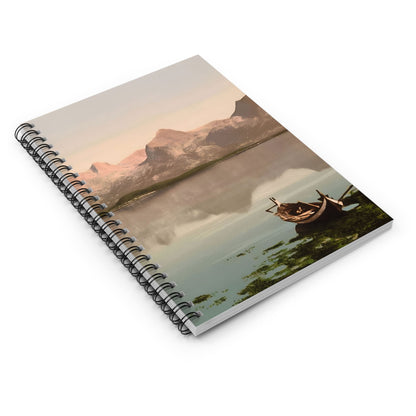 Winter Landscape Spiral Notebook Laying Flat on White Surface