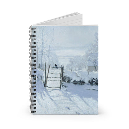 Winter Spiral Notebook Standing up on White Desk
