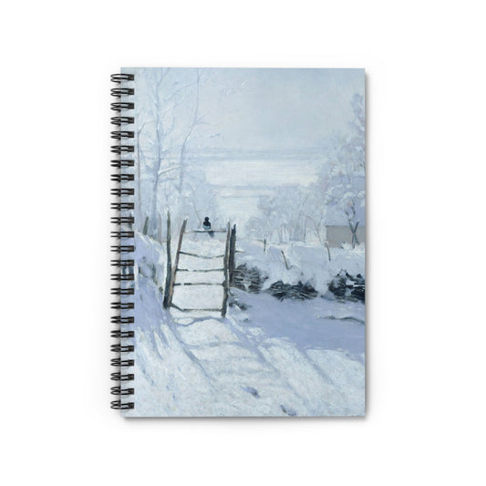 Winter Notebook with snowy landscape cover, ideal for journals and planners, featuring beautiful snowy winter landscapes.