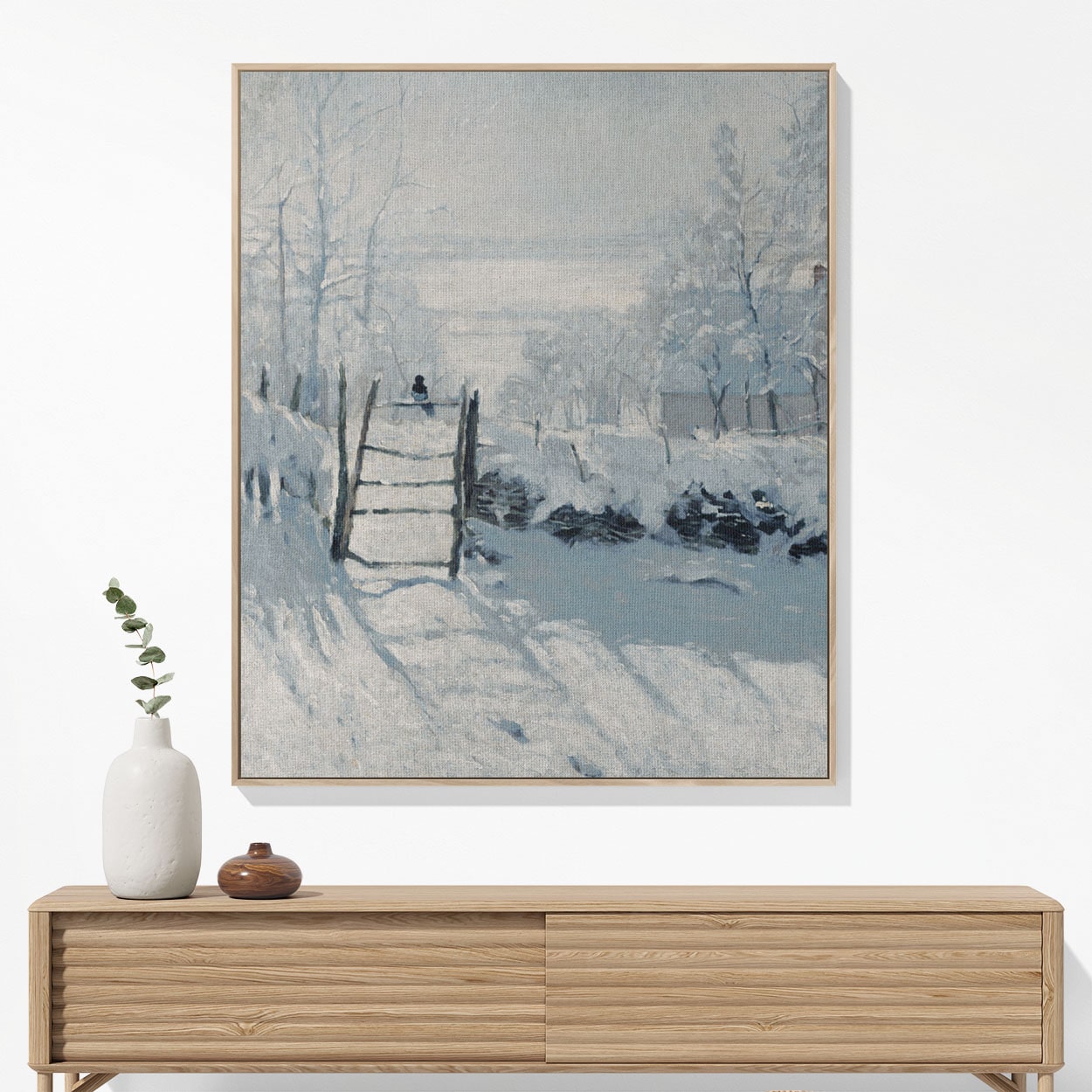 Winter Woven Blanket Woven Blanket Hanging on a Wall as Framed Wall Art