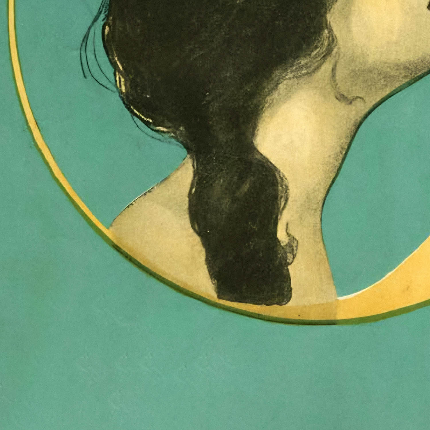 Woman Kissing the Moon Art Print Close Up Detail Shot