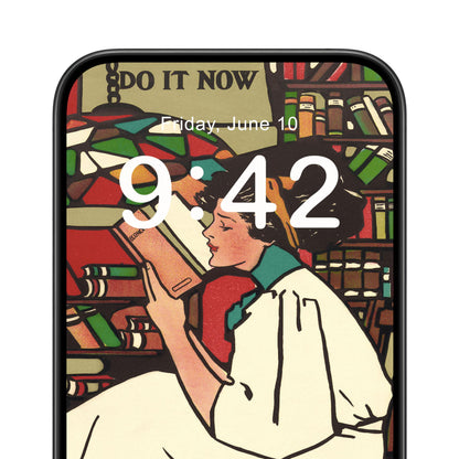 Woman Reading Phone Wallpaper Close Up