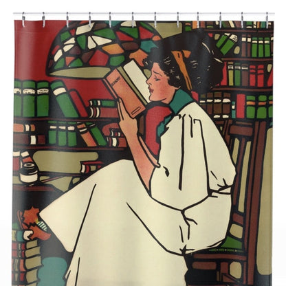 Woman Reading Shower Curtain Close Up, Victorian Shower Curtains