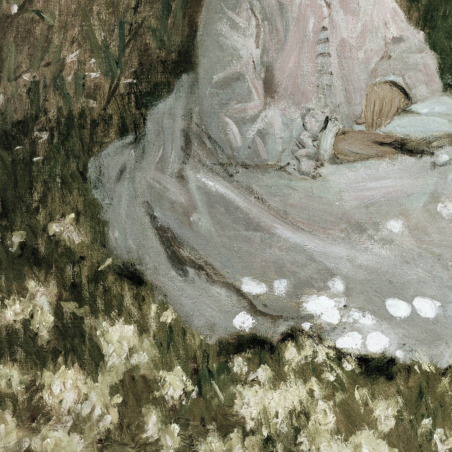Woman in a White Dress Art Print Close Up Detail Shot
