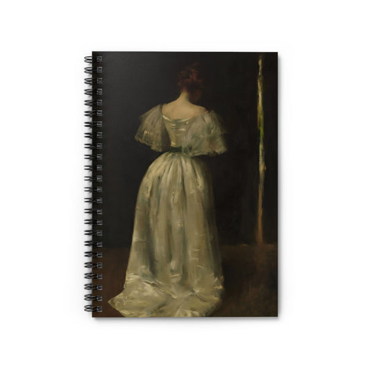 Woman in a White Dress Notebook with Victorian period cover, perfect for journaling and planning, showcasing elegant Victorian period artwork.