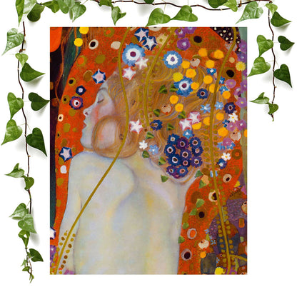 Art Nouveau art prints featuring a boho aesthetic painting, vintage wall art room decor