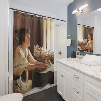 Woman with a Vase Shower Curtain Best Bathroom Decorating Ideas for Victorian Decor