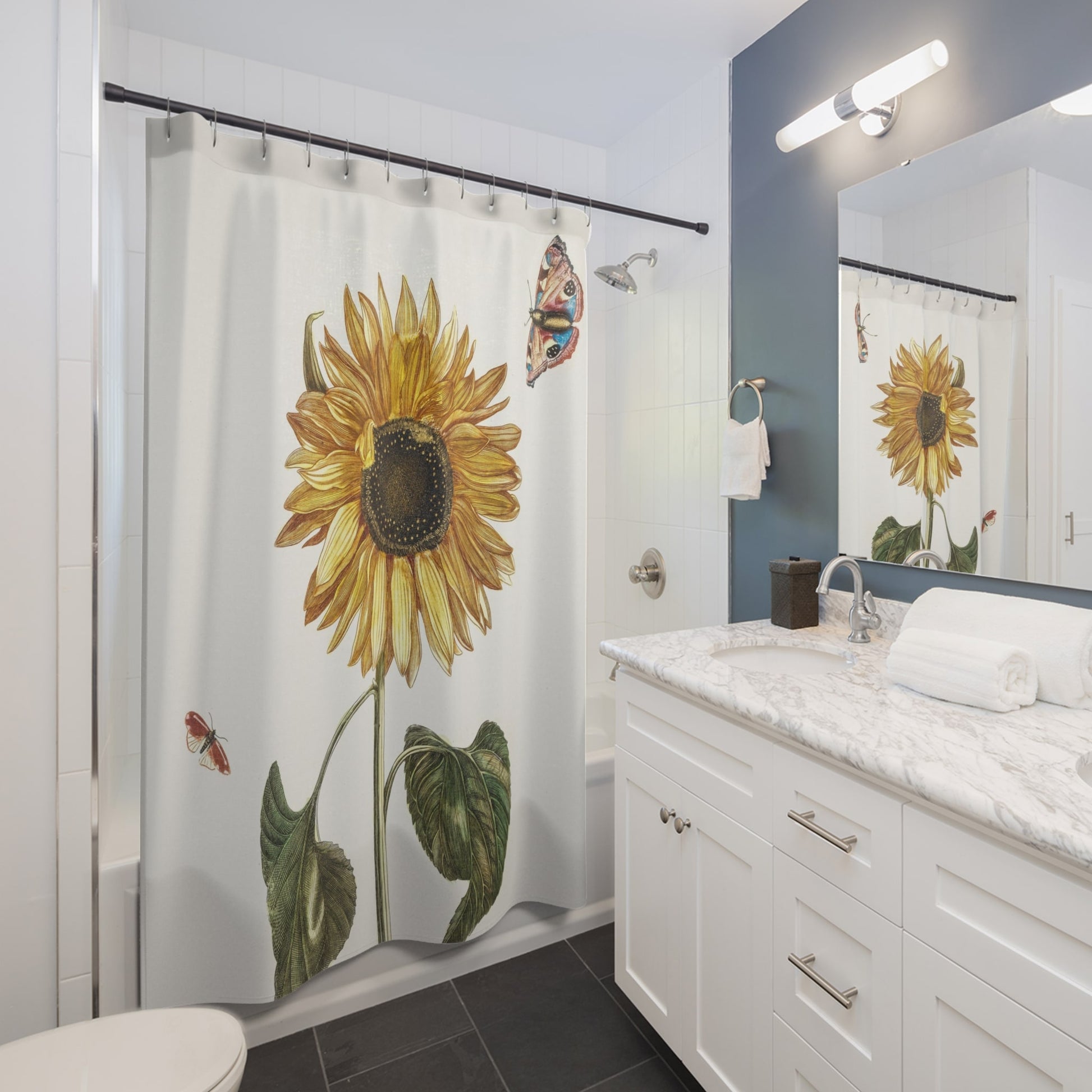 Yellow Sunflower Shower Curtain Best Bathroom Decorating Ideas for Flowers Decor