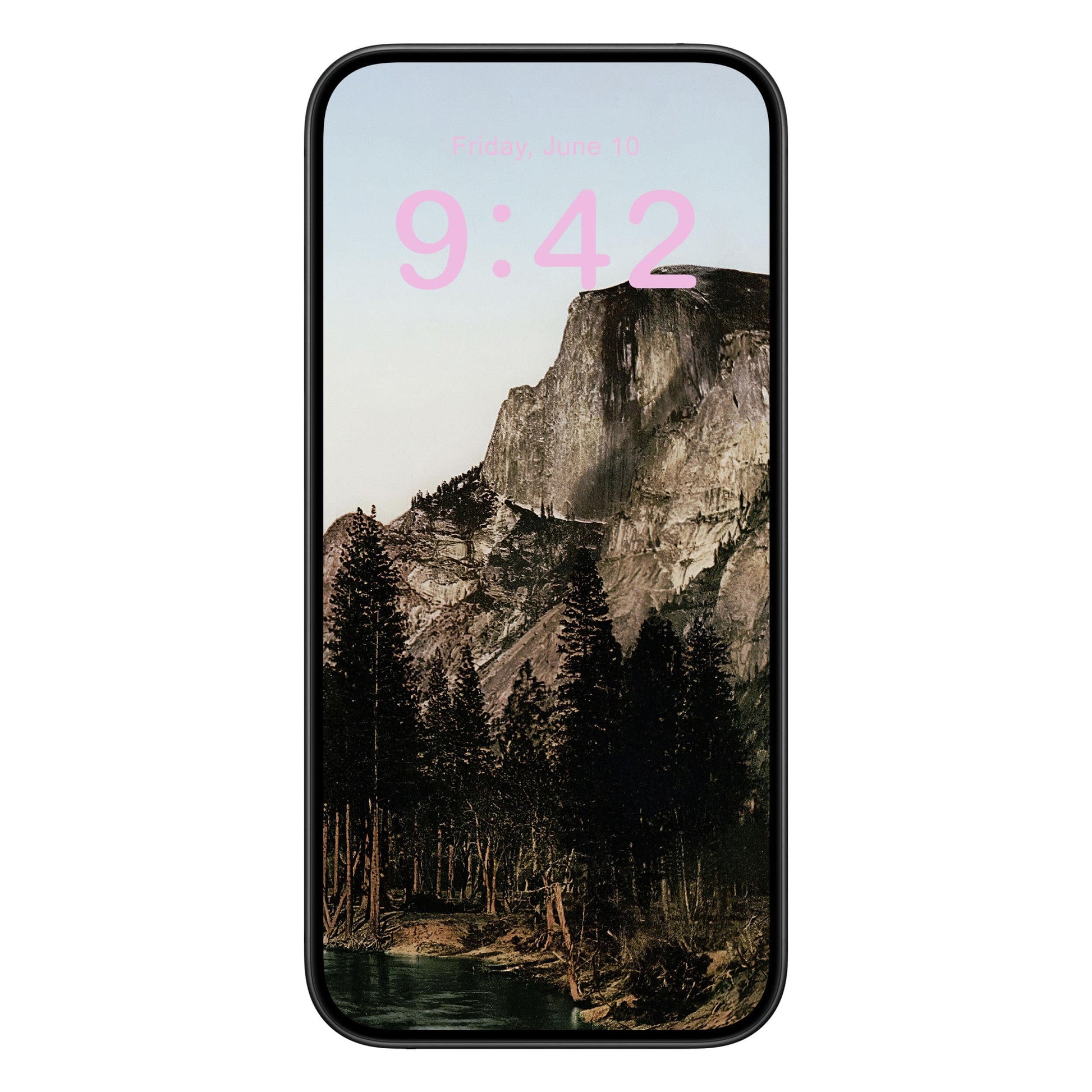 Yosemite National Park Phone Wallpaper Pink Text