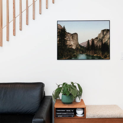 Yosemite National Park Wall Art Print in a Picture Frame on Living Room Wall