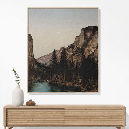 Yosemite National Park Woven Blanket Woven Blanket Hanging on a Wall as Framed Wall Art