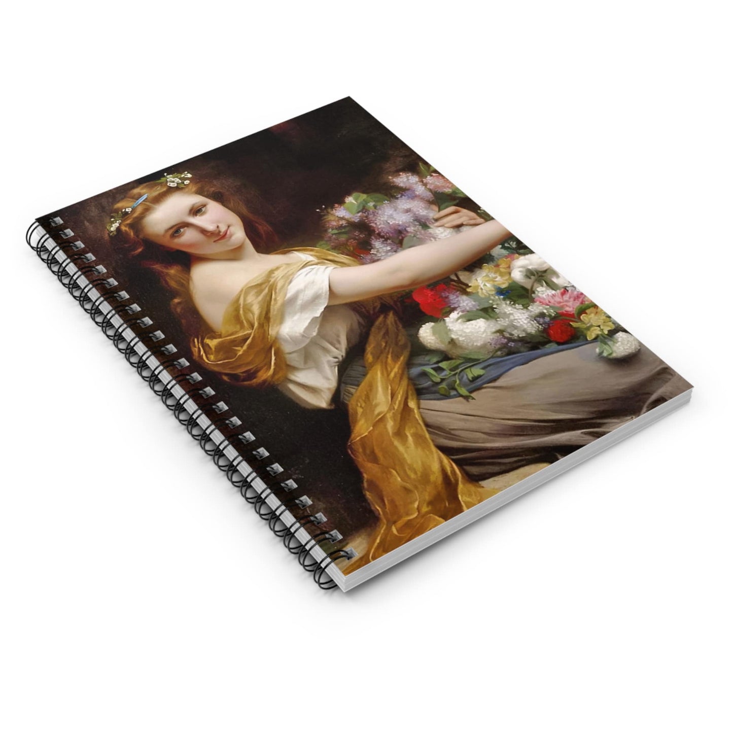 Young Maiden Spiral Notebook Laying Flat on White Surface