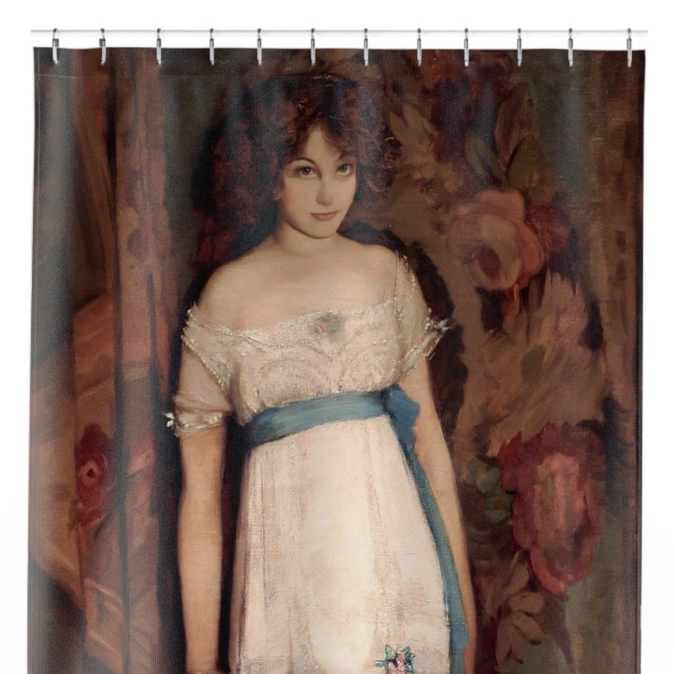 Young Maiden Shower Curtain Close Up, Victorian Shower Curtains