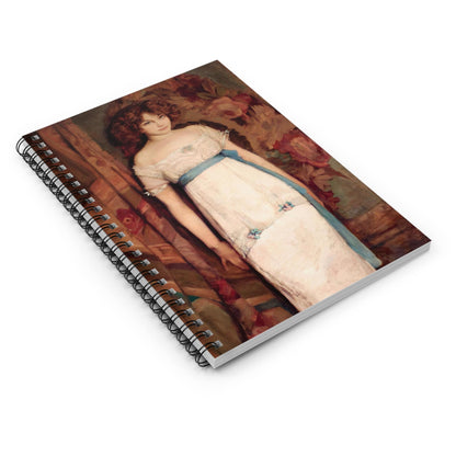 Young Maiden Spiral Notebook Laying Flat on White Surface