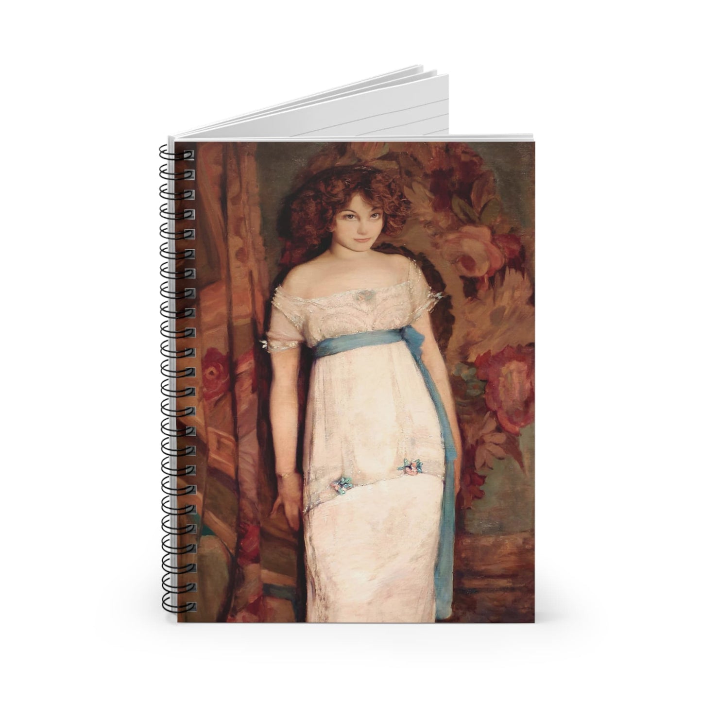 Young Maiden Spiral Notebook Standing up on White Desk